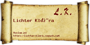 Lichter Klára névjegykártya